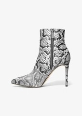 Michael Kors Rue Snake Embossed Leather Ankle Boot