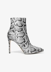 Michael Kors Rue Snake Embossed Leather Ankle Boot
