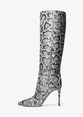Michael Kors Rue Snake Embossed Leather Knee Boot