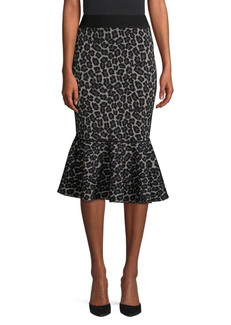 leopard print fit & flare mini skirt
