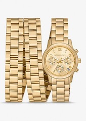 Michael Kors Runway 18K Gold-Plated Stainless Steel Triple Wrap Watch