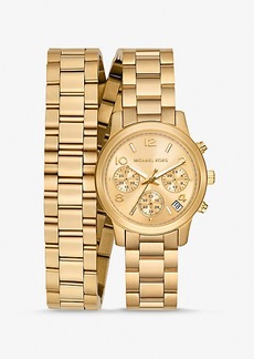 Michael Kors Runway Gold-Tone Wrap Watch