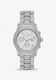 Michael Kors Runway Pavé Silver-Tone Watch