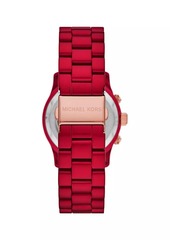 Michael Kors Runway Red-Coated Stainless Steel Chronograph Bracelet Watch