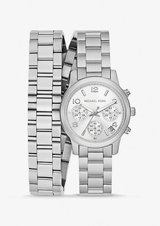 Michael Kors Runway Silver-Tone Wrap Watch
