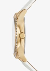 Michael Kors Sage Pavé Gold-Tone and Crocodile Embossed Leather Watch