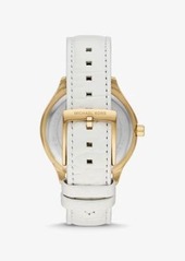 Michael Kors Sage Pavé Gold-Tone and Crocodile Embossed Leather Watch