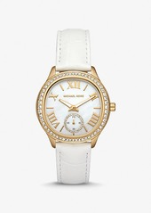 Michael Kors Sage Pavé Gold-Tone and Crocodile Embossed Leather Watch