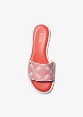 Michael Kors Saylor Empire Logo Jacquard Slide Sandal