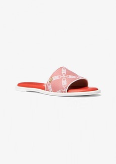 Michael Kors Saylor Empire Logo Jacquard Slide Sandal