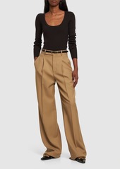 Michael Kors Scoop Neck Wool Blend Knit Bodysuit