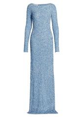 Michael Kors Sequined Boatneck Gown