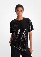 Michael Kors Sequined Jersey Oversized T-Shirt