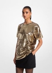 Michael Kors Sequined Jersey Oversized T-Shirt