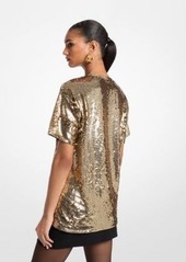 Michael Kors Sequined Jersey Oversized T-Shirt