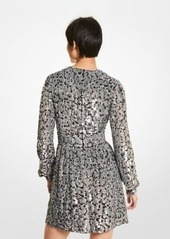 Michael Kors Sequined Leopard Print Georgette Dress
