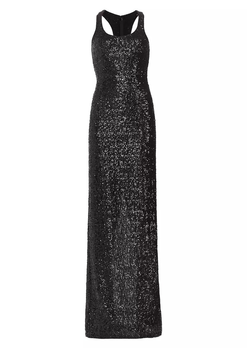 Michael Kors Sequined Racerback Column Gown