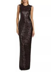 Michael Kors Sequined Sleeveless Column Gown