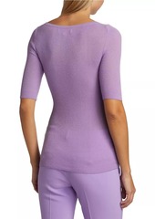 Michael Kors Short-Sleeve Cashmere Sweater