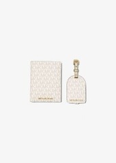 Michael Kors Signature Logo Passport Case and Luggage Tag Gift Set