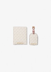 Michael Kors Signature Logo Passport Case and Luggage Tag Gift Set
