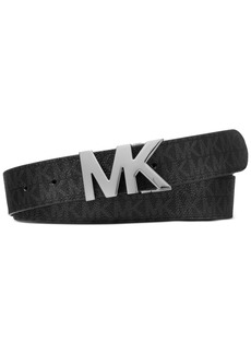 Michael Kors Signature Reversible Logo Buckle Belt - Black/Black