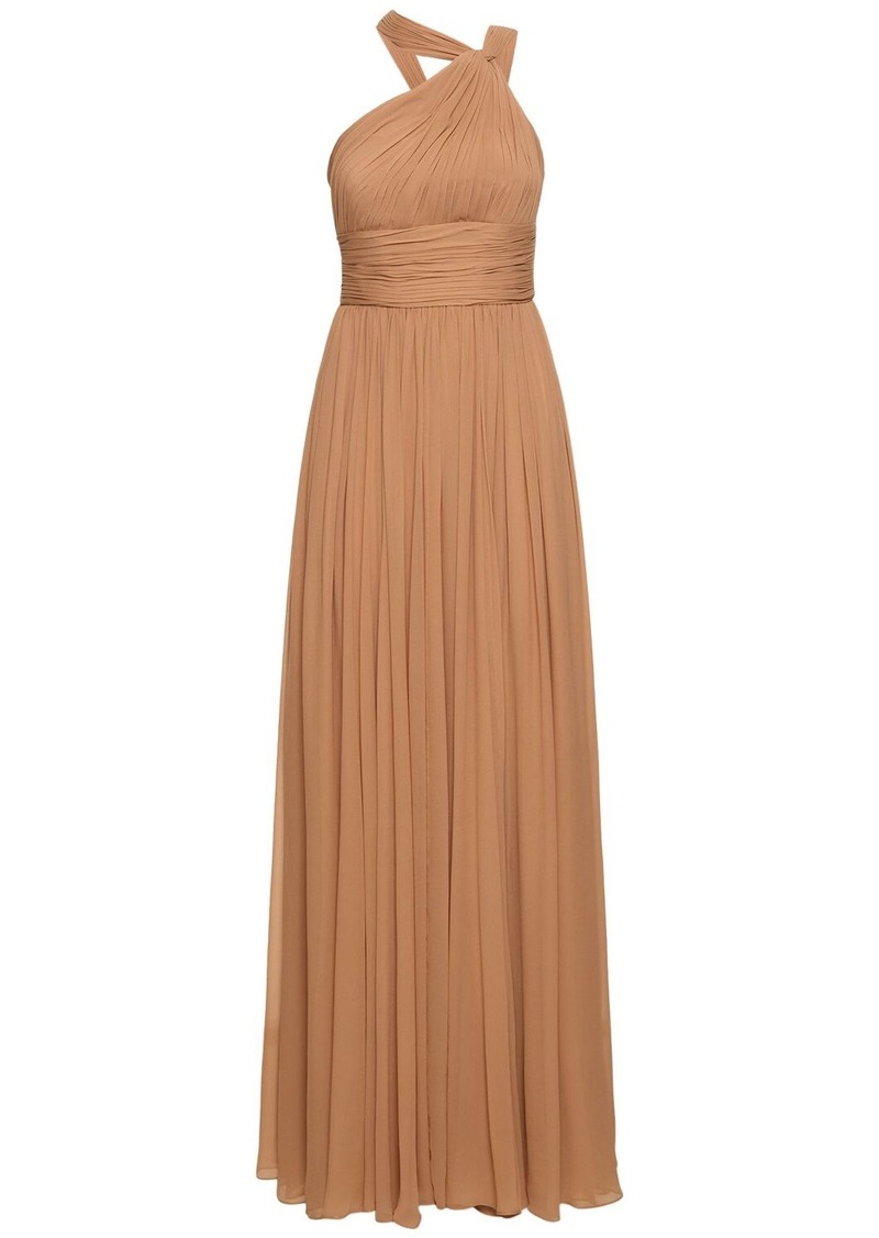 Michael Kors Silk Chiffon One Shoulder Maxi Dress