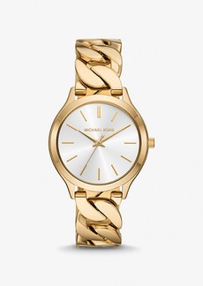 Michael Kors Slim Runway Gold-Tone Curb-Link Watch