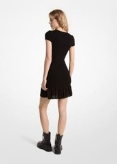 Michael Kors Smocked Georgette Mini Dress