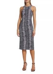 Michael Kors Snakeskin Racerback Sheath Midi-Dress