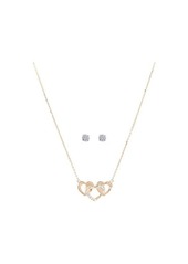 Michael Kors Sterling Silver Heart Trio Set Necklace