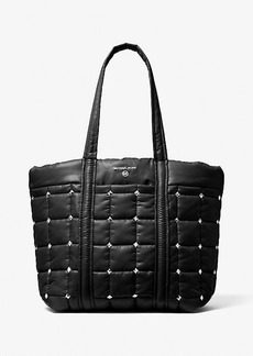 Michael Kors Stirling Large Studded Quilted Recycled Polyester Tote Bag