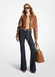 Michael Kors Stretch Denim Belted Flared Jeans