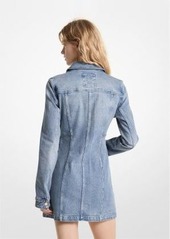 Michael Kors Stretch Denim Lace-Up Mini Dress