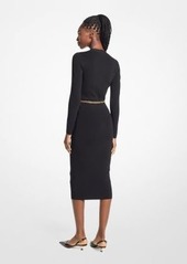 Michael Kors Stretch Knit Belted Dress