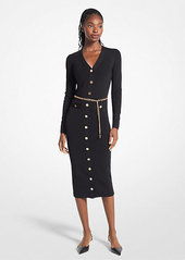 Michael Kors Stretch Knit Belted Dress