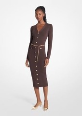 Michael Kors Stretch Knit Belted Dress