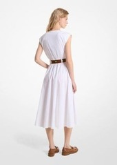 Michael Kors Stretch Organic Cotton Poplin Midi Dress