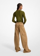 Michael Kors Stretch Organic Cotton Wide-Leg Cargo Pants