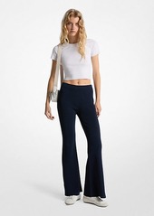 Michael Kors Stretch Ribbed Knit Flared Leggings