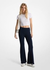 Michael Kors Stretch Ribbed Knit Flared Leggings