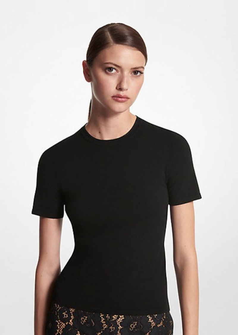 Michael Kors Stretch Viscose Short-Sleeve Sweater