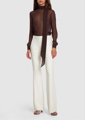 Michael Kors Stretch Wool Crepe Flared Pants