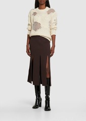 Michael Kors Stretch Wool Crepe Panel Midi Skirt