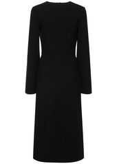 Michael Kors Stretch Wool Crepe Split Midi Dress