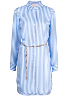 MICHAEL Michael Kors striped belted shirt dress