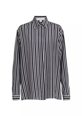 Michael Kors Striped Silk Boyfriend Shirt