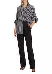 Michael Kors Striped Silk Boyfriend Shirt