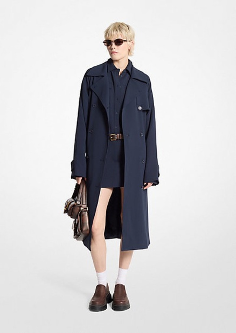 Michael Kors Textured Crepe Belted Trench Coat