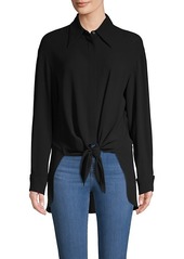 Michael Kors Tie-Front Silk Shirt